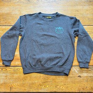 Maui And Sons Crewneck Sweatshirt Mens Small Grey Surf Shark Graphic Long Sleeve